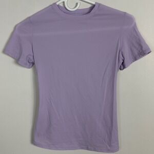 Skims Purple Short Sleeve Crew neck Tee Womens Size Small Fits Everybody Stretch
